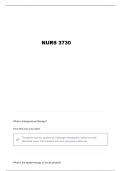 NURS 3730 EXAM 1 QUESTIONS AND VERIFIED ANSWERS