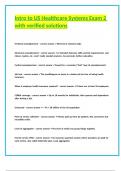 Intro to US Healthcare Systems Exam 2 NEWEST with verified solutions 