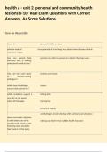 health a - unit 2&colon; personal and community health lessons 6-10&sol; Real Exam Questions with Correct Answers&comma; A&plus; Score Solutions&period;