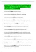 BACKFLOW PREVENTION ASSEMBLY  TESTER TRAINING QUESTIONS WITH  ACCURATE ANSWERS 