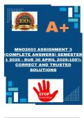 MNO2603 ASSIGNMENT 3 &lpar;COMPLETE ANSWERS&rpar; SEMESTER 1 2025 - DUE 30 APRIL 2025&semi;100&percnt; CORRECT AND TRUSTED SOLUTIONS