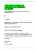 BQA FINAL EXAM REVIEW  QUESTIONS WITH CORRECT  SOLUTIONS 