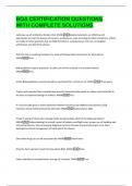 BQA CERTIFICATION QUESTIONS  WITH COMPLETE SOLUTIONS 