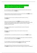 BQA CERTIFICATION QUESTIONS  WITH ACCURATE OPTIONS 