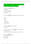 BQA CERTIFICATION QUESTIONS  WITH PROVEN CHOICES 