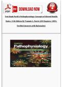 Test Bank Porth's Pathophysiology&colon; Concepts of Altered Health States&comma; 11th Edition By Tommie L&period; Norris &lpar;All Chapters&comma; 100&percnt; Verified Answers with Rationales&rpar;