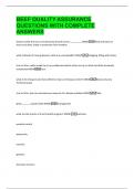 BEEF QUALITY ASSURANCE  QUESTIONS WITH COMPLETE  ANSWERS 