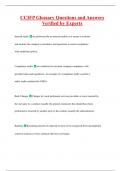 CCIFP Glossary Questions and Answers  Verified by Experts