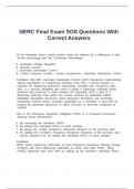 NERC Final Exam SOS Questions With Correct Answers
