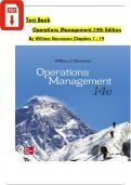 TEST BANK for Operations Management&comma; 14th Editio by William Stevenson&comma; Verified Chapters 1 - 19&comma; Complete Newest Edition 