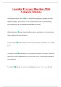 Coaching Principles Questions With  Complete Solutions