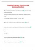Coaching Principles Questions with  Complete Solutions