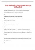 Colorado Post Test Questions and Answers  100&percnt; Solved