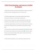 CRAT Prep Questions and Answers Verified  by Experts