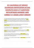 ICC CALIFORNIA UST SERVICE TECHNICIAN CERTIFICATION ACTUAL COMPLETE EXAM 277 QUESTIONS WITH DETAILED ANSWERS 100&percnt; CORRECT A&plus; GRADE LATEST VERSION