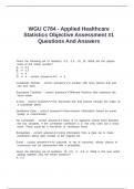 WGU C784 - Applied Healthcare Statistics Objective Assessment &num;1 Questions And Answers