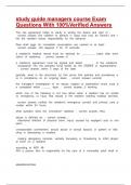 study guide managers course Exam Questions With 100&percnt;Verified Answers