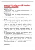 Assisted Living Manager AZ Questions Answers A&plus;GRADED
