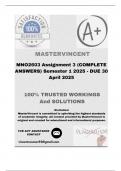 MNO2603 Assignment 3 &lpar;COMPLETE ANSWERS&rpar; Semester 1 2025 - DUE 30 April 2025&semi; 100&percnt; correct solutions and explanations&period; 