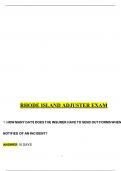 Rhode Island Adjuster's Exam questions with best solutions A&plus; pass guaranteed&period; Practice questions for this set Terms in this set 
