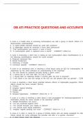 OB ATI PRACTICE QUESTIONS AND ACCURATE RESPONSES