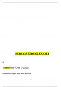 NURS 629 Peds GI Exam 4 &lpar;1&rpar;WITH CORRECT QUESTION AND ANDSWER