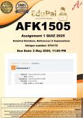 AFK1505 Assignment 1 &lpar;COMPLETE GUIDELINE&rpar; 2025 - DUE 2 May 2025