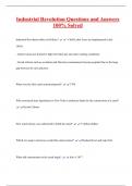 Industrial Revolution Questions and Answers  100&percnt; Solved