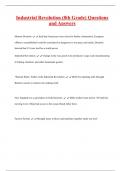 Industrial Revolution &lpar;8th Grade&rpar; Questions  and Answers