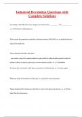 Industrial Revolution Questions with  Complete Solutions