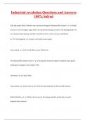 Industrial revolution Questions and Answers  100&percnt; Solved