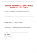 Industrial Revolution &lpar;8th Grade&rpar; Questions  and Answers 100&percnt; Correct