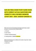   SUR 102 FINAL EXAM STUDY GUIDE EXAM WITH CORRECT ACTUAL QUESTIONS AND CORRECTLY WELL DEFINED ANSWERS LATEST 2025 - 2026  ALREADY GRADED A&plus; 
