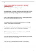 MARYLAND ASBESTOS EXAM WITH CORRECT ANSWERS 2025