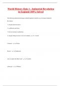 World History Quiz 1 - Industrial Revolution  in England 100&percnt; Solved