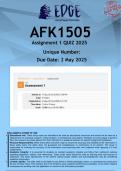 AFK1505 Assignment 1 &lpar;ANSWERS&rpar; 2025 - DISTINCTION GUARANTEED