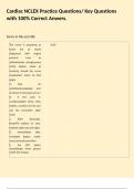 Cardiac NCLEX Practice Questions&sol; Key Questions with 100&percnt; Correct Anwers&period;