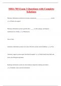 MHA 705 Exam 3 Questions with Complete  Solutions