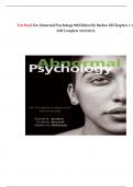 Test Bank For Abnormal Psychology 8th Edition By Barlow All Chapters 1-16 Full Complete 2024&sol;2025