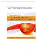 Test Bank For International Macroeconomics 4th edition by Robert C&period; Feenstra&comma; Alan M&period; Taylor Updated 2024&sol;2025&period;