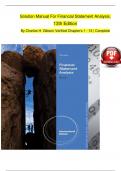 Solution Manual for Financial Statement Analysis, 13th Edition By Charles H. Gibson