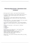 Pharmacology Exam 1 Questions And Answers