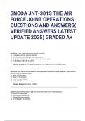 SNCOA JNT-301S THE AIR FORCE JOINT OPERATIONS QUESTIONS AND ANSWERS&lpar; VERIFIED ANSWERS LATEST UPDATE 2025&rpar; GRADED A&plus;