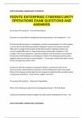 FEDVTE ENTERPRISE CYBERSECURITY  OPERATIONS EXAM QUESTIONS AND  ANSWERS 