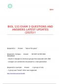 BIOL 133 EXAM 3 QUESTIONS AND ANSWERS LATEST UPDATES &lpar;2025&rpar;&excl;&excl;