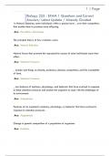 Biology 255 - EXAM 1 Questions and Correct  Answers&sol; Latest Update &sol; Already Graded