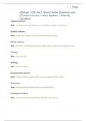 Biology 255 Unit 1 Study Guide Questions and  Correct Answers&sol; Latest Update &sol; Already  Graded