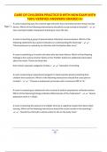 CARE OF CHILDREN PRACTICE B WITH NGN EXAM WITH 100&percnt; VERIFIED ANSWERS GRADED A&plus;