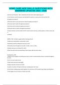 HOME CARE AIDE SKILLS QUESTIONS WITH ANSWERS UPDATED 2025 - 2026