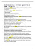 NUR356 EXAM 1 REVIEW QUESTIONS AND ANSWERS
